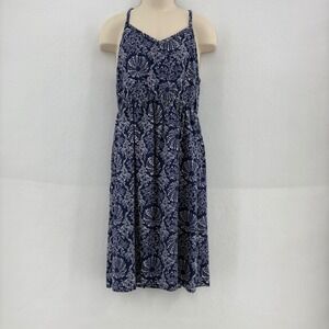 Old Navy XL Navy Sundress Coral &‎ Shell Print Crisscross Back Beach Girls Dress